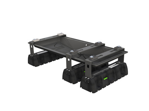 INFINITY supporto a pavimento con bacinella BLUE RIVER GRIGIO RAL 7016 e 3 basi EXTREME 100-8