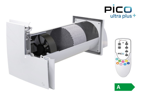 PICO ULTRA PLUS + Unité de ventilation murale avec récupération de chaleur ponctuelle, avec programmation horaire